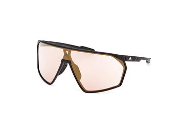 Das Bild zeigt die Adidas Sport Sonnenbrille SP0073 in schwarz seitlich.